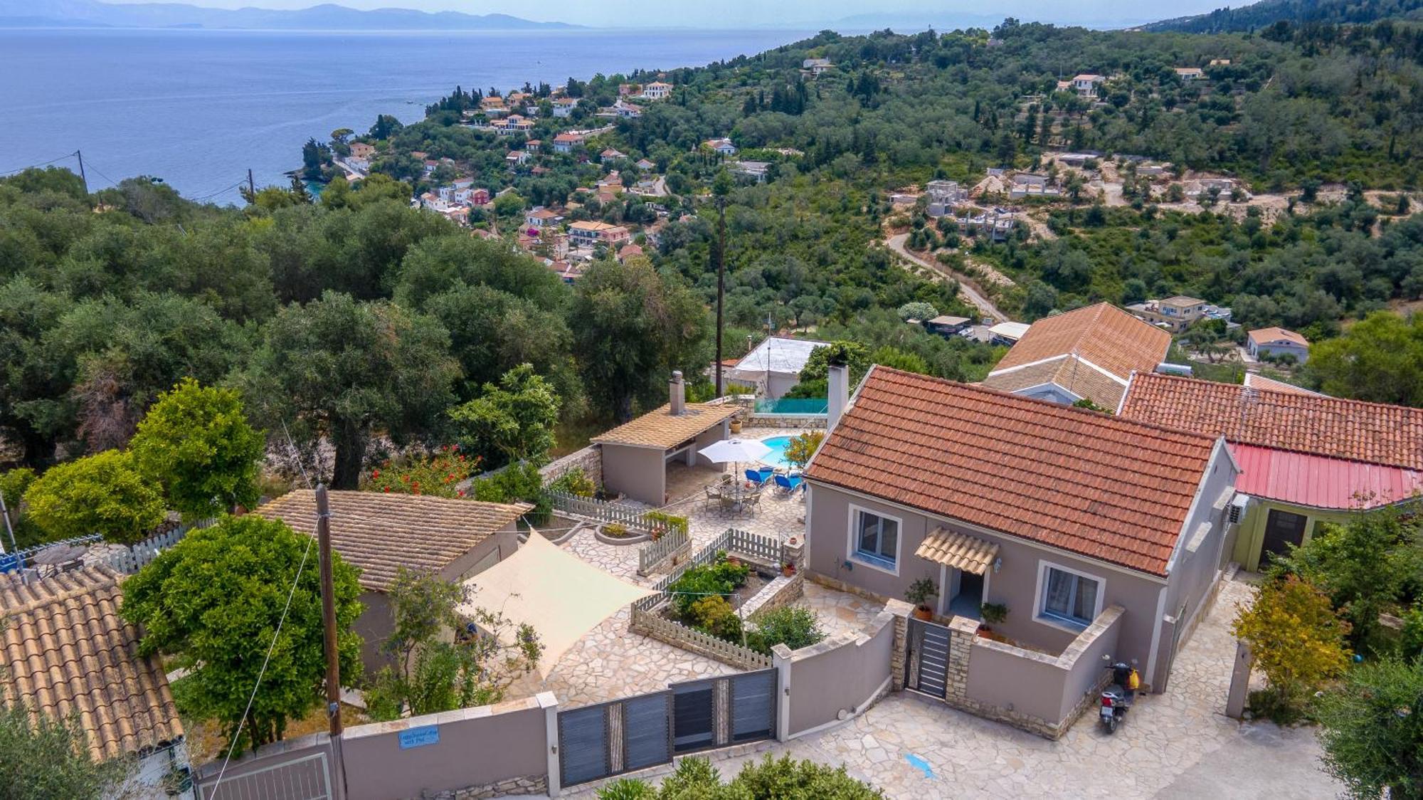 Loggos Seaview Cottage With Private Pool By Konnect Longós Buitenkant foto